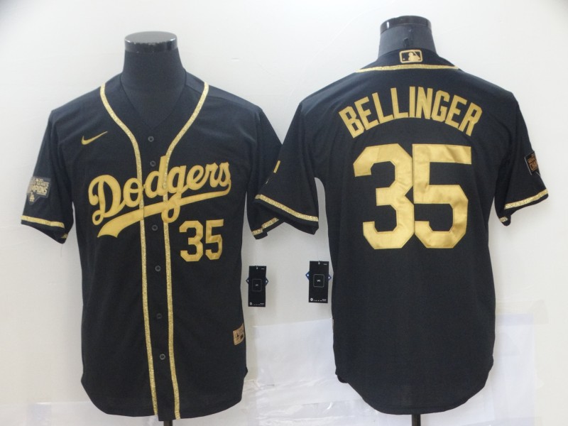 Men Los Angeles Dodgers #35 Bellinger Black Game 2021 Nike MLB Jersey